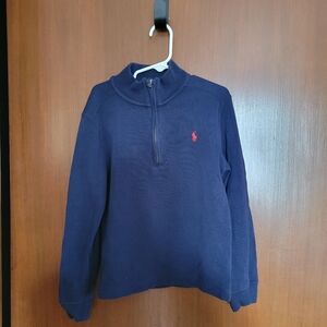 Polo Ralph Lauren Sweater Youth Size 7 Navy Sweatshirt Quarter Zip 1/4 Zip